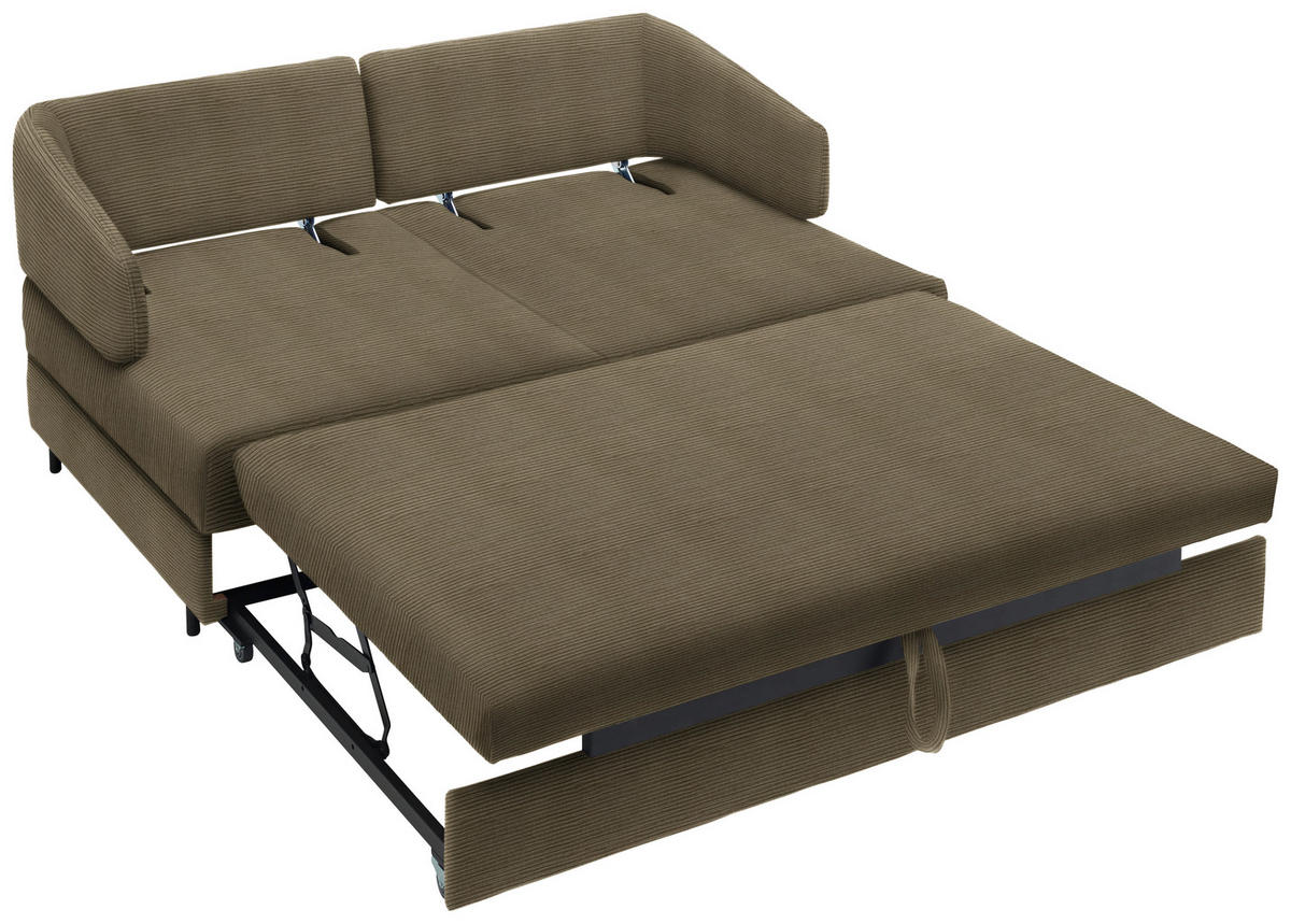 SCHLAFSOFA in Textil Braun  - Schwarz/Braun, Design, Textil/Metall (172/76-89/112-120cm) - Bali
