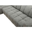 ECKSOFA inkl. Funktionen Dunkelgrau Chenille Kopfteilverstellung, Sitzvorzug  - Dunkelgrau/Schwarz, Design, Textil/Metall (214/293cm) - Xora