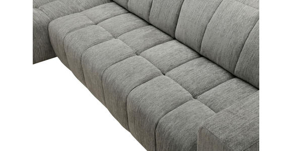 ECKSOFA inkl. Funktionen Dunkelgrau Chenille Kopfteilverstellung, Sitzvorzug  - Dunkelgrau/Schwarz, Design, Textil/Metall (214/293cm) - Xora
