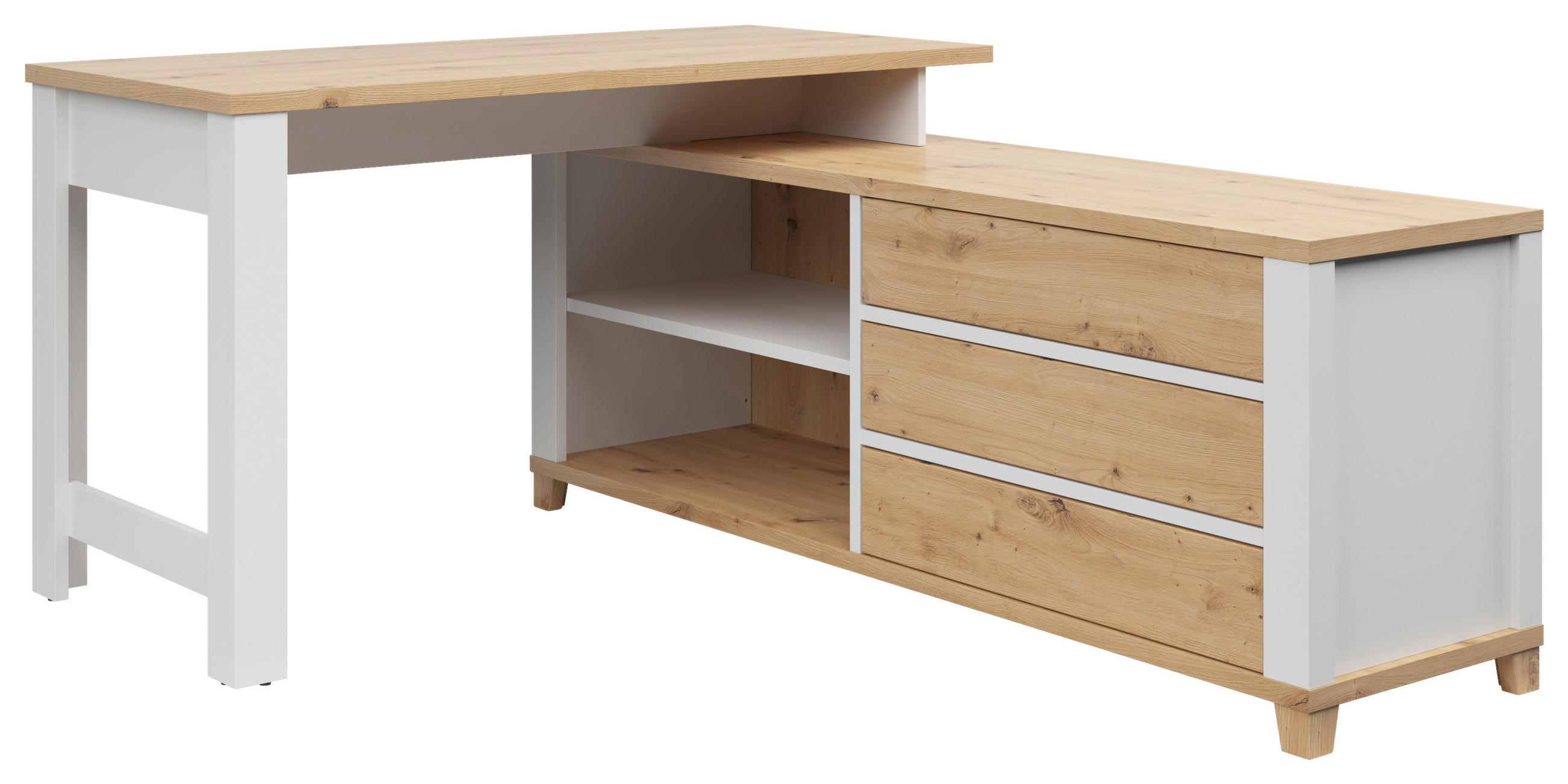 LOWBOARD  in 174/65/48 cm  - Weiß/Eiche Artisan, KONVENTIONELL, Holzwerkstoff/Kunststoff (174/65/48cm) - Hom`in