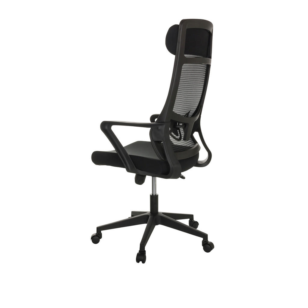 Thumbnail - Mid.you Drehstuhl, Schwarz, Textil, Drehkreuz, 69x122-132x69 cm, Sitzfläche 360° drehbar, inklusive Armlehnen, ergonomis...