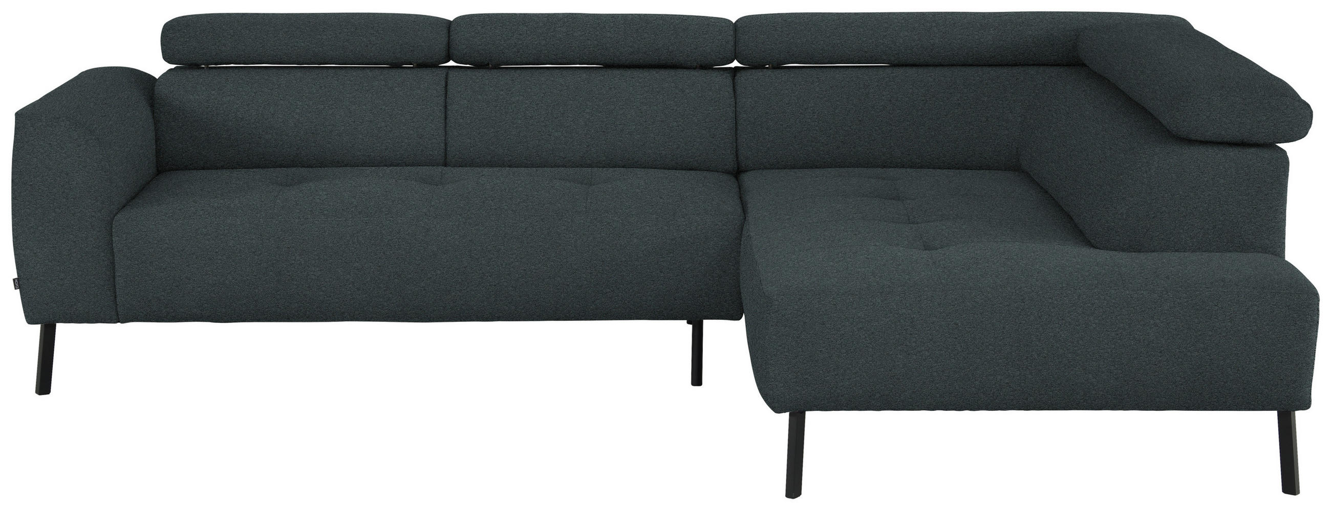 ECKSOFA in Struktur Dunkelgrau  - Dunkelgrau/Schwarz, Design, Textil/Metall (280/205cm) - Xora