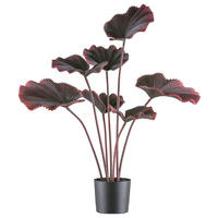 KUNSTPFLANZE Palme 100 cm  - Schwarz/Dunkelrot, Design, Kunststoff (100cm)