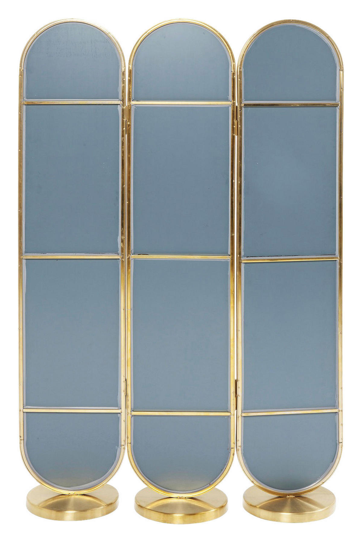PARAVENT mit 3  Flügel - Goldfarben, Trend, Glas/Metall (106/166/31cm) - Kare-Design