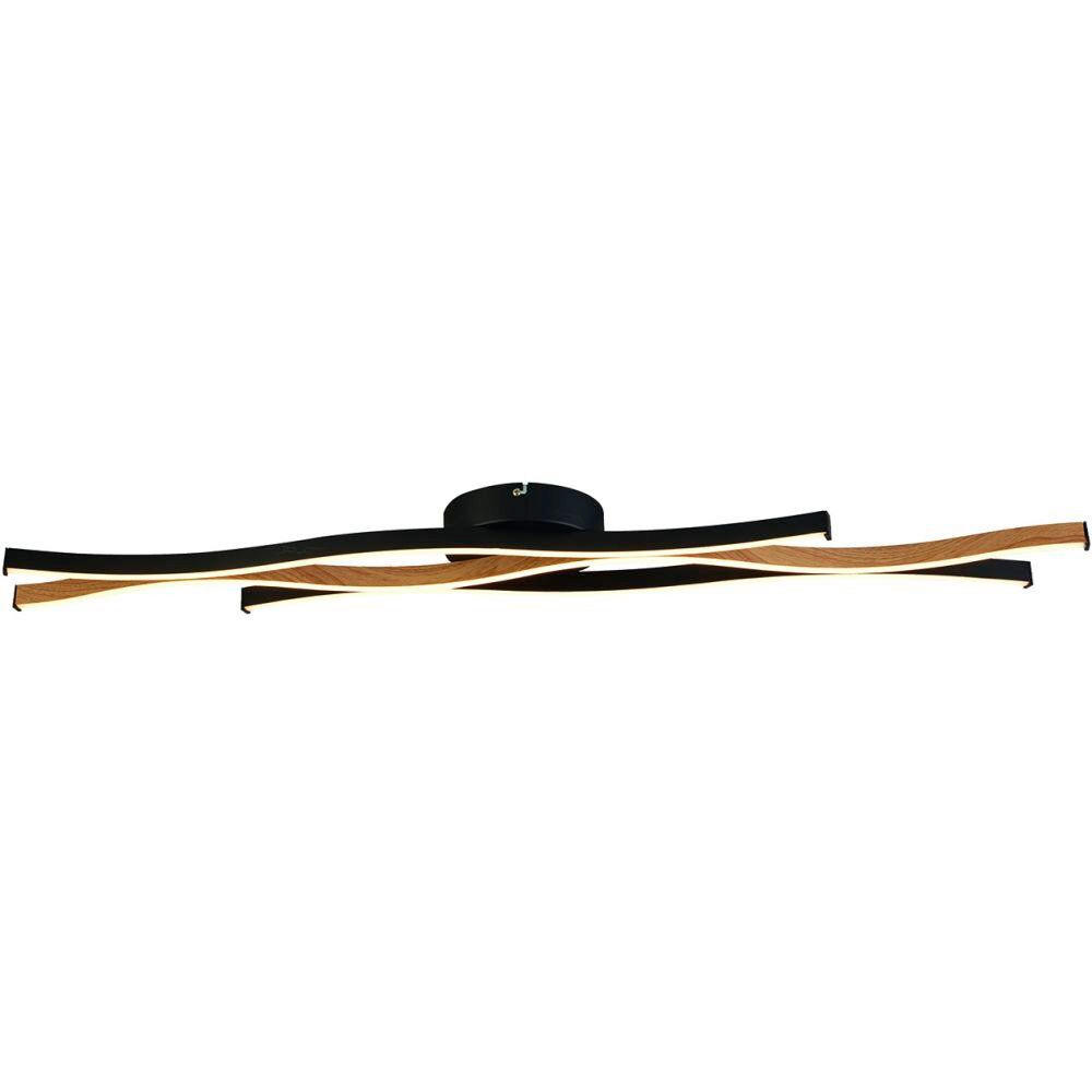 STROPNA LED-SVETILKA  Bloom Swirl /897 lm/3000 K// - črna/naravne barve, Natur, kovina (107cm)