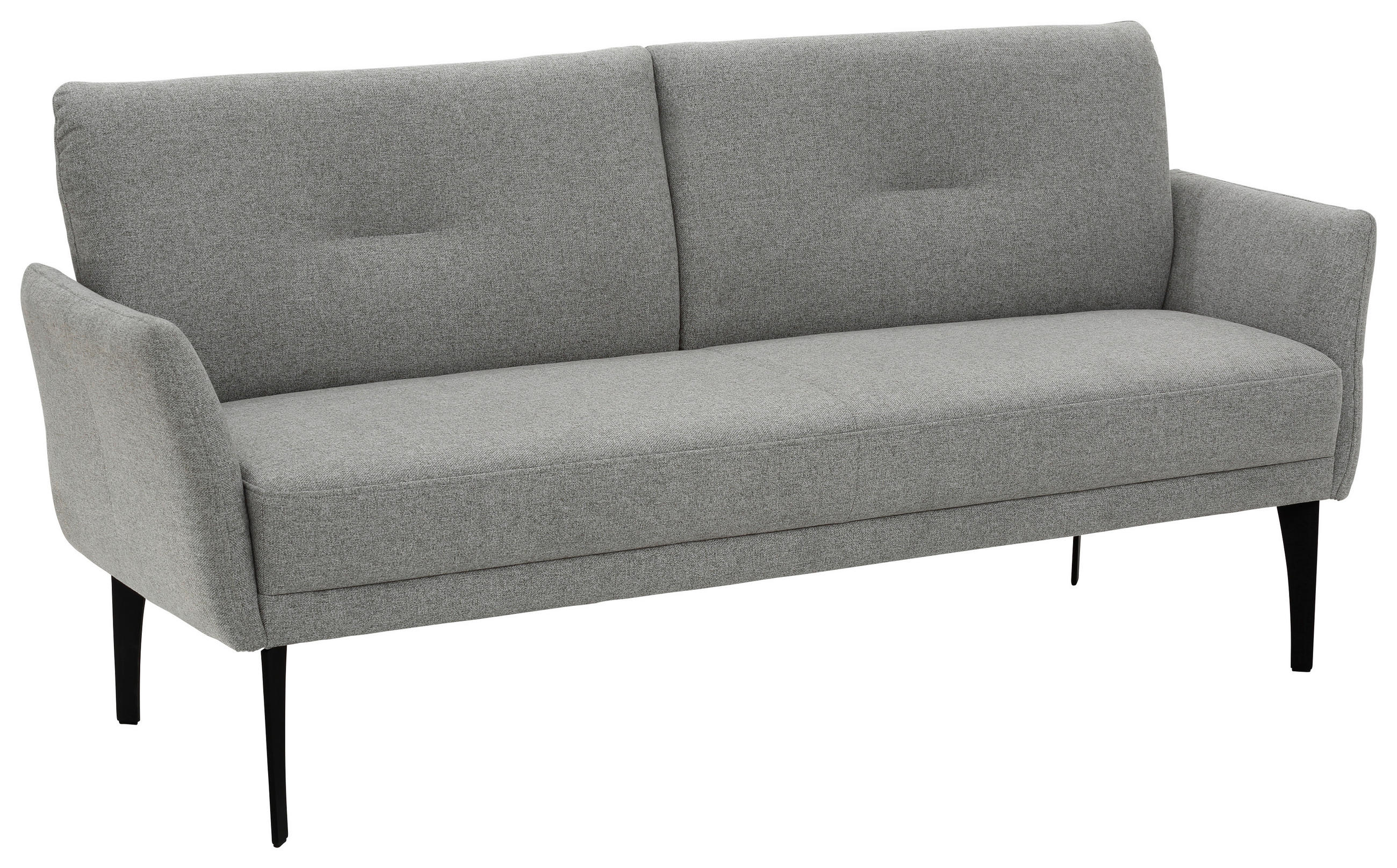 SITZBANK in Textil Grau  - Schwarz/Grau, Design, Textil/Metall (204/92/72cm) - Moderano