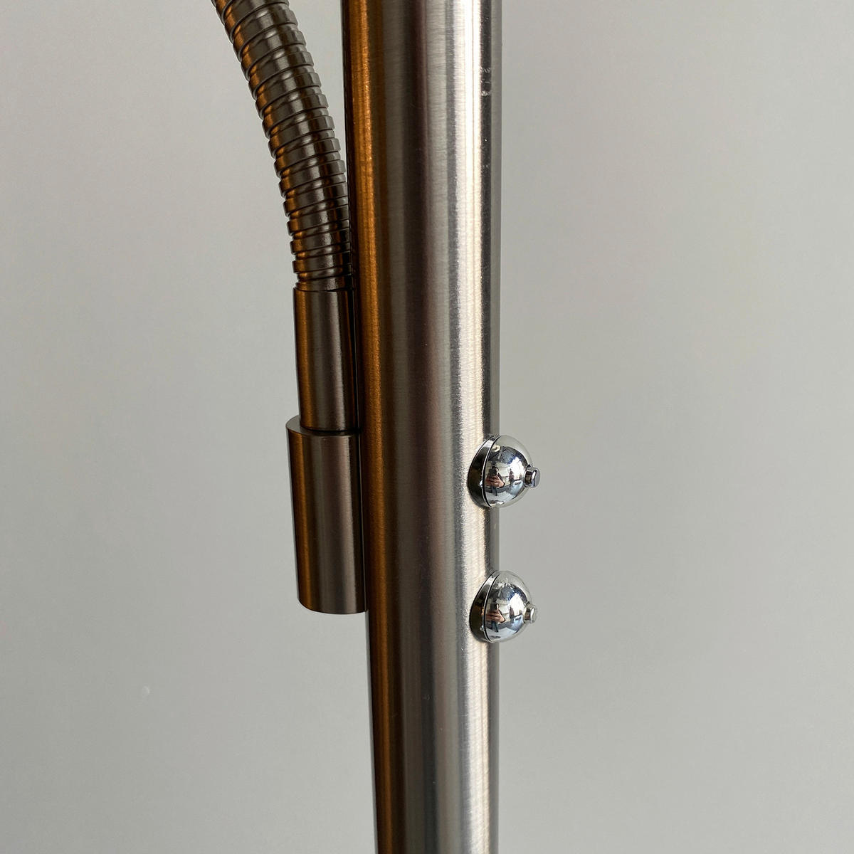 LED-STEHLEUCHTE 35/180 cm    - Weiß/Nickelfarben, Design, Metall (35/180cm) - Fischer & Honsel