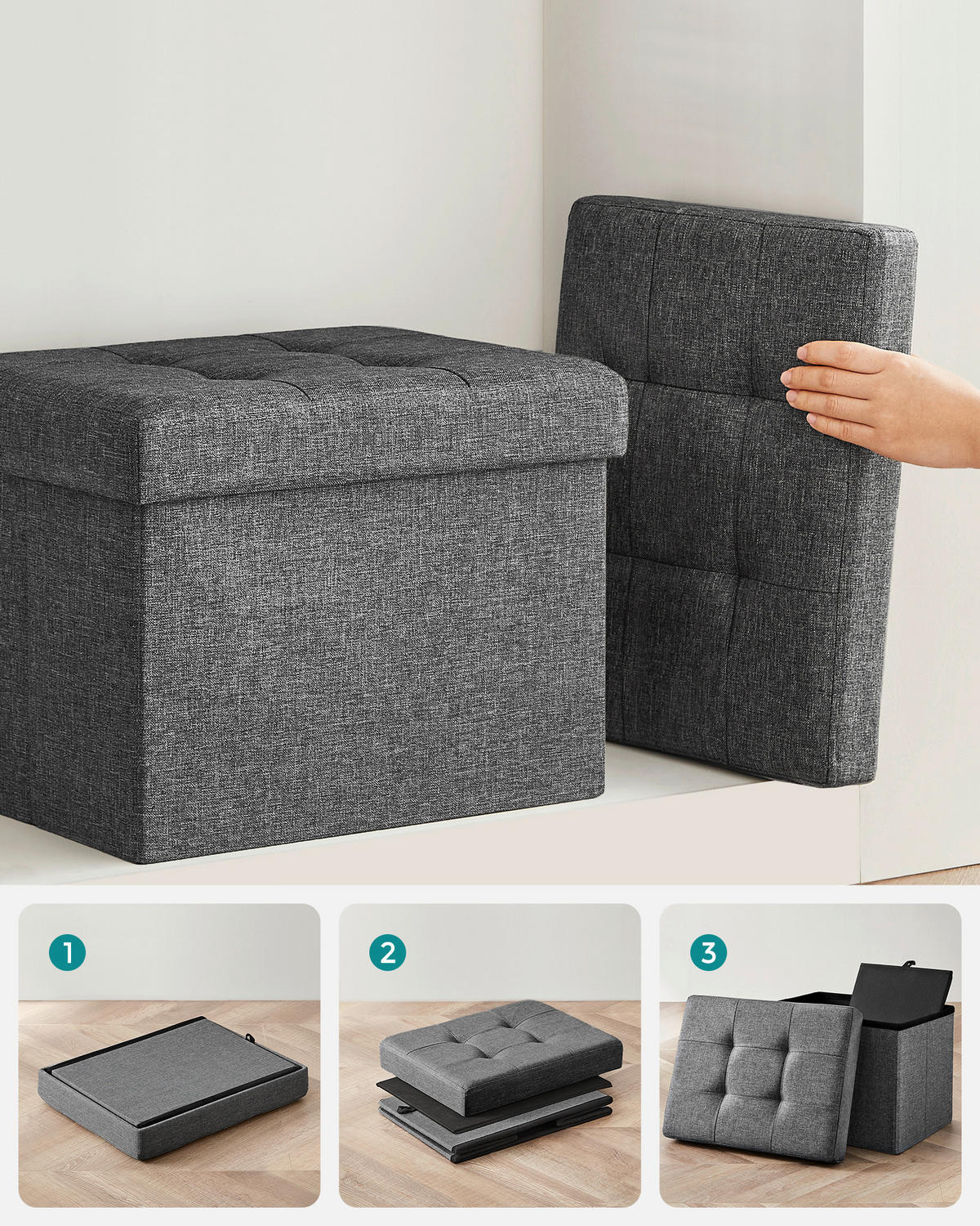 SITZBOX  - Grau, Basics, Textil (41/31/31cm)
