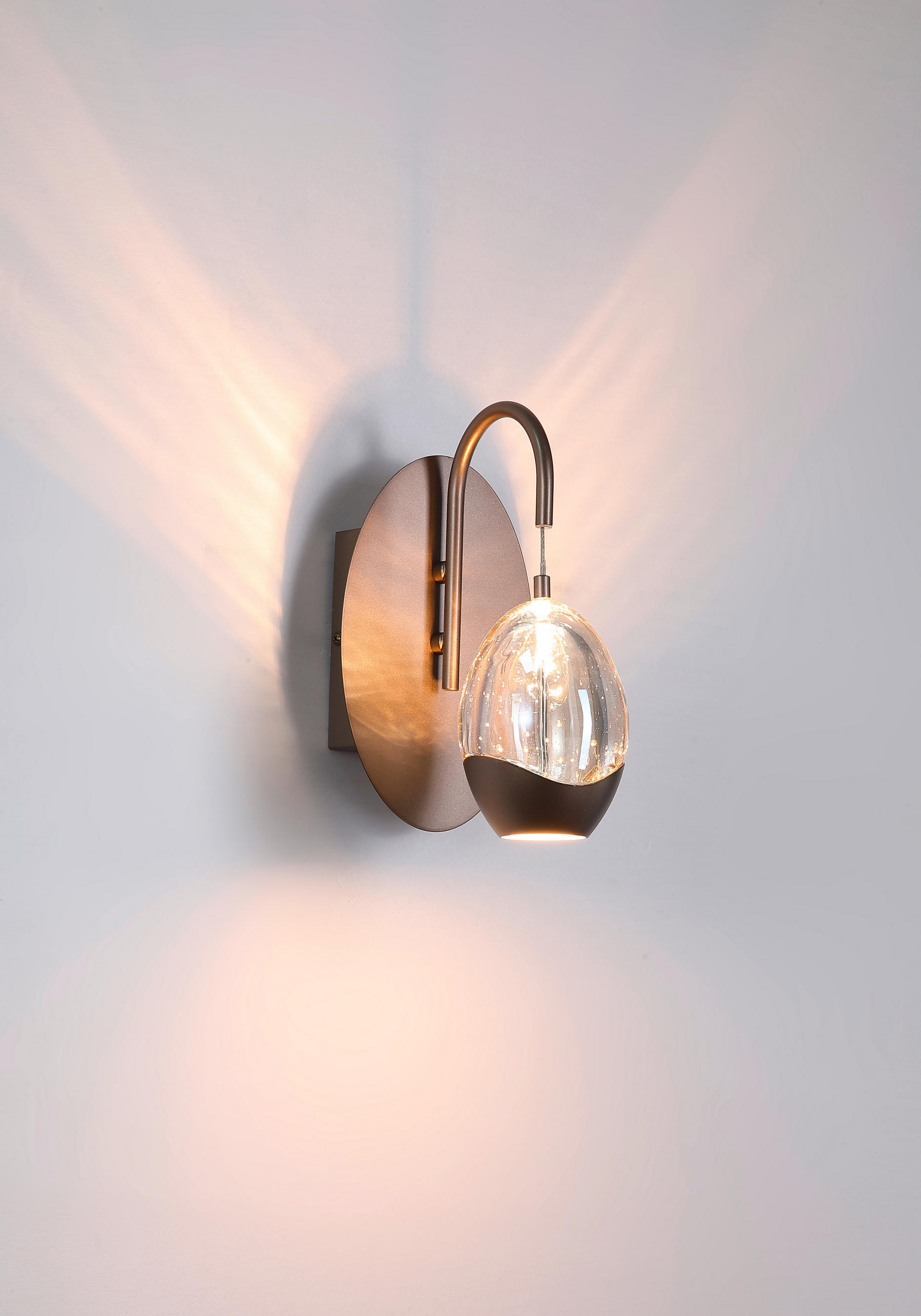 LED-WANDLEUCHTE Charm   - Champagner/Transparent, Trend, Glas/Metall (25,5/13/19cm) - Searchlight