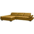 ECKSOFA  in Flachgewebe Gelb  204/341 cm  - Gelb/Schwarz, Design, Textil/Metall (204/341cm) - Xora