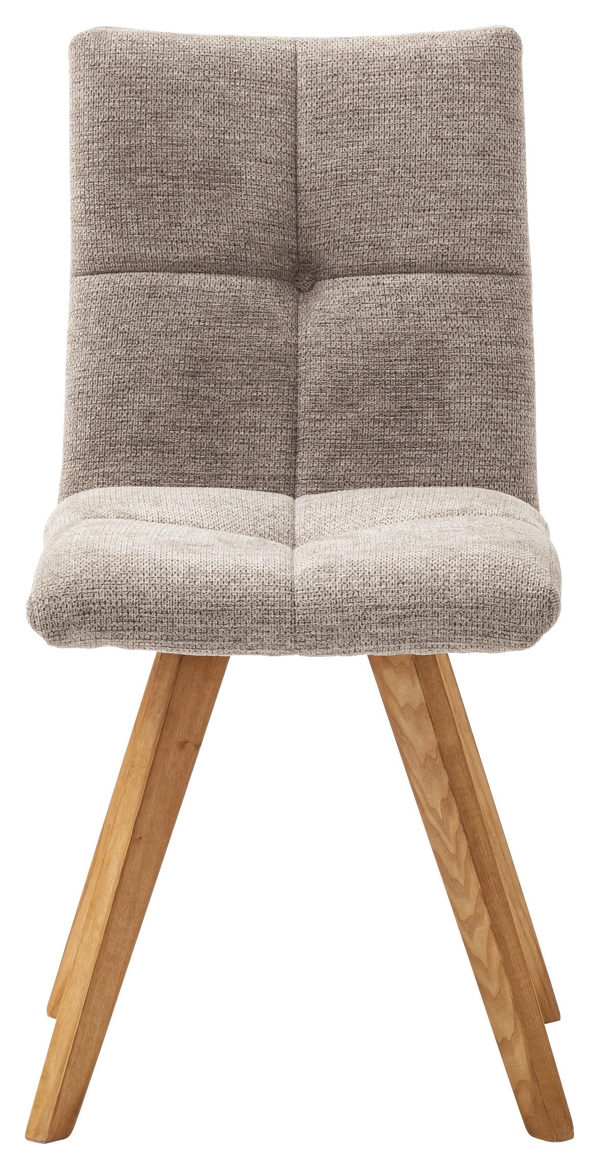 STUHL Bouclé Cappuccino Esche massiv  - Eichefarben/Cappuccino, Design, Holz/Textil (43/84/55cm) - Livetastic