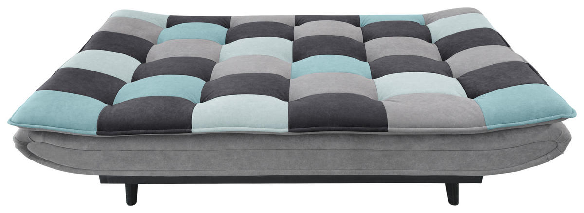 ZOFA S POSTELJNO FUNKCIJO,  svetlo siva, svetlo modra, temno siva kovina, tekstil  - svetlo modra/temno siva, Design, kovina/tekstil (194/90/100cm) - Ti'me