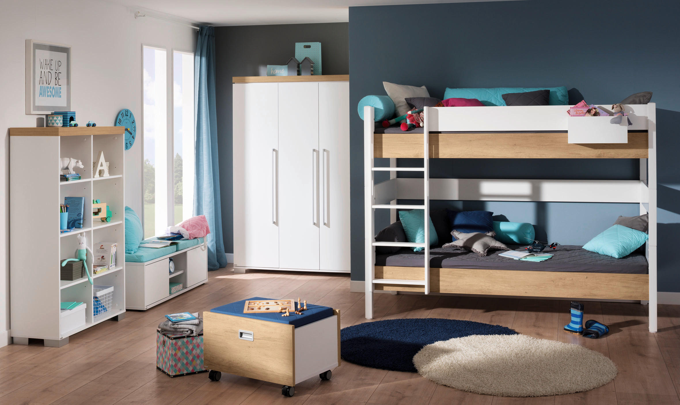 Thumbnail - Paidi Babyregal Kira Eiche Nebraska/Kreideweiß, Weiß, Eiche, Holzwerkstoff, 6 Fächer, 90.9x147x37.9 cm, Blauer Engel, Go...