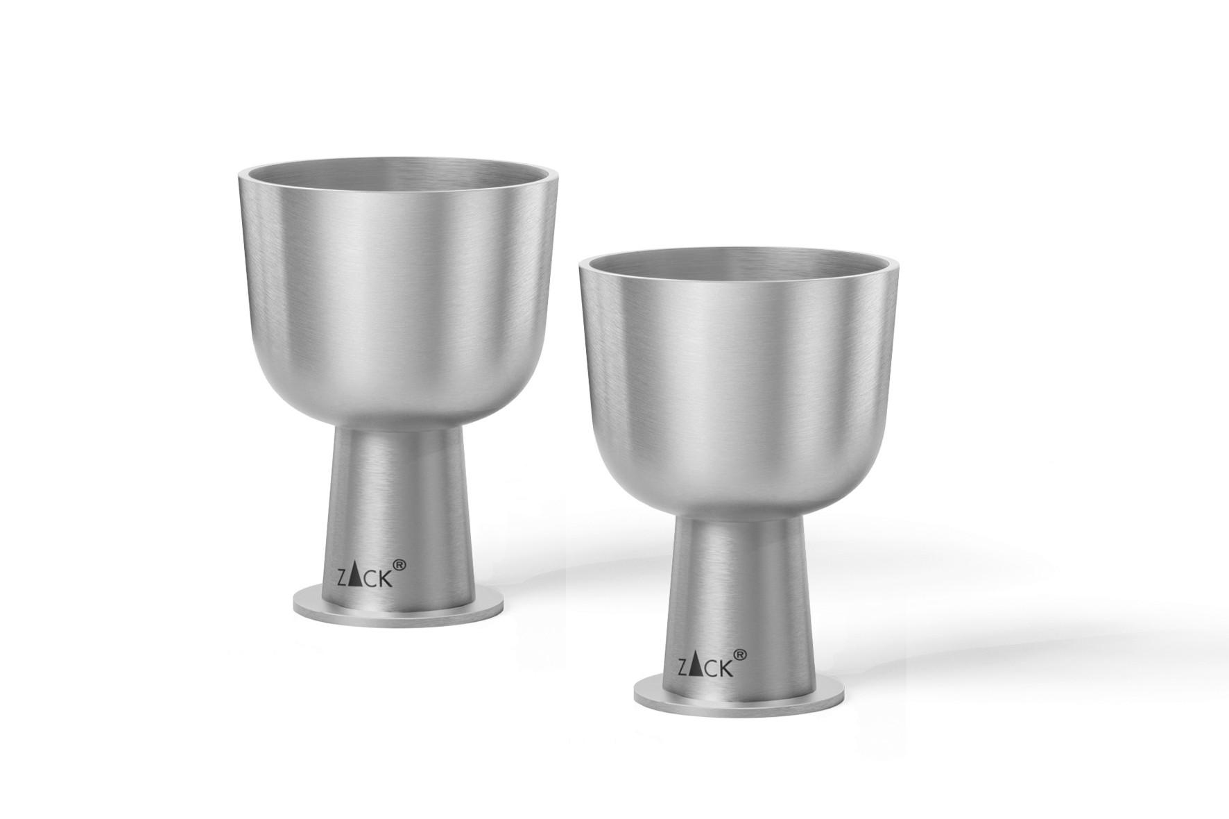 EIERBECHERSET Metall 2-teilig  - Edelstahlfarben, KONVENTIONELL, Metall (4,5/6,3cm) - Zack