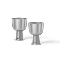 EIERBECHERSET Metall 2-teilig  - Edelstahlfarben, KONVENTIONELL, Metall (4,5/6,3cm) - Zack