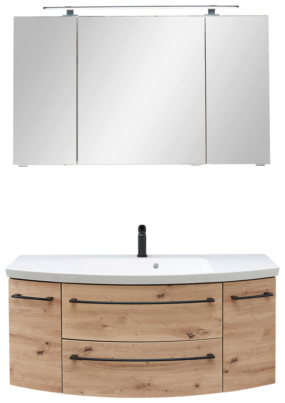 BADEZIMMER  in 121 cm  - Eichefarben/Weiß, KONVENTIONELL, Holzwerkstoff/Stein (121cm) - Sadena