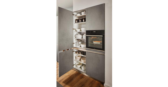 EINBAUKÜCHE   - Grau, Basics, Holzwerkstoff - Novel