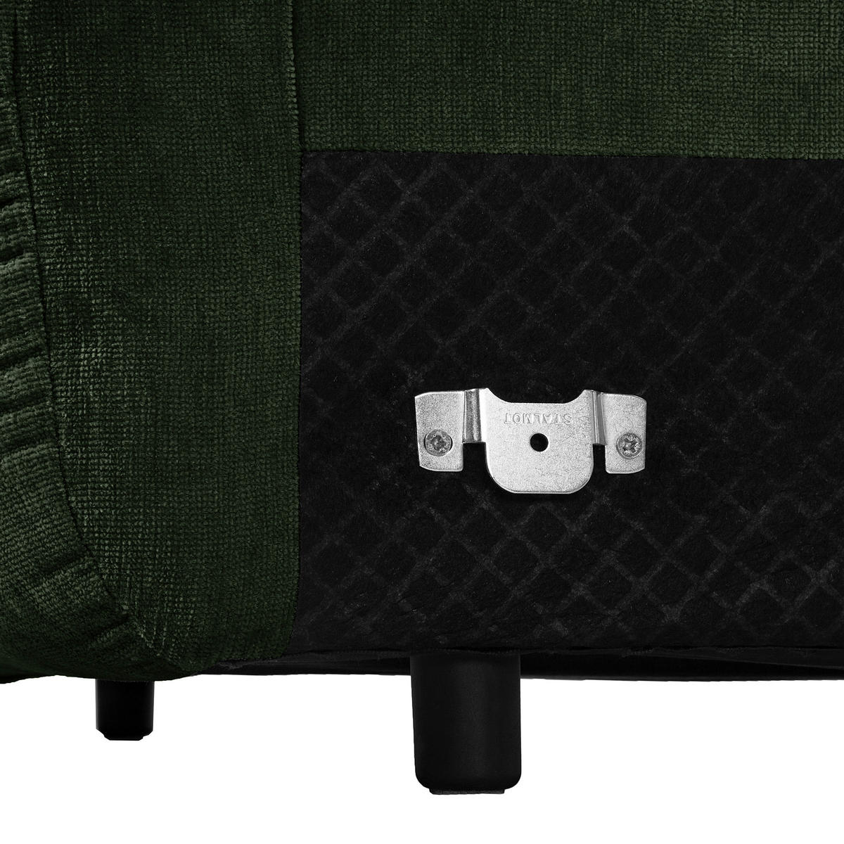 BIGSOFA in Chenille Dunkelgrün  - Dunkelgrün/Schwarz, Modern, Kunststoff/Textil (285/87/184cm) - Trendmanufaktur