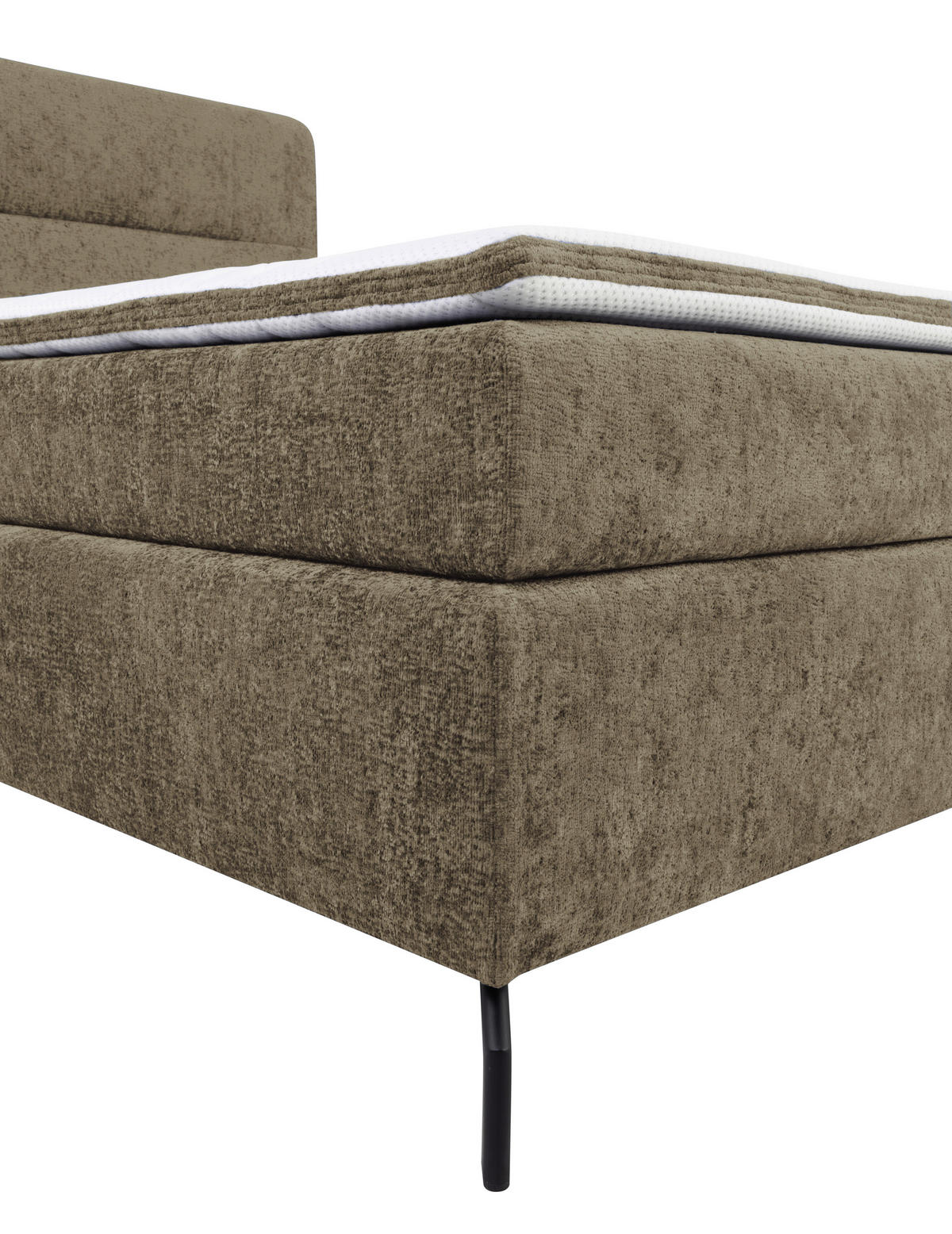 BOXSPRINGBETT 160/200 cm  in Schlammfarben  - Schlammfarben/Schwarz, Design, Textil/Metall (160/200cm) - Esposa