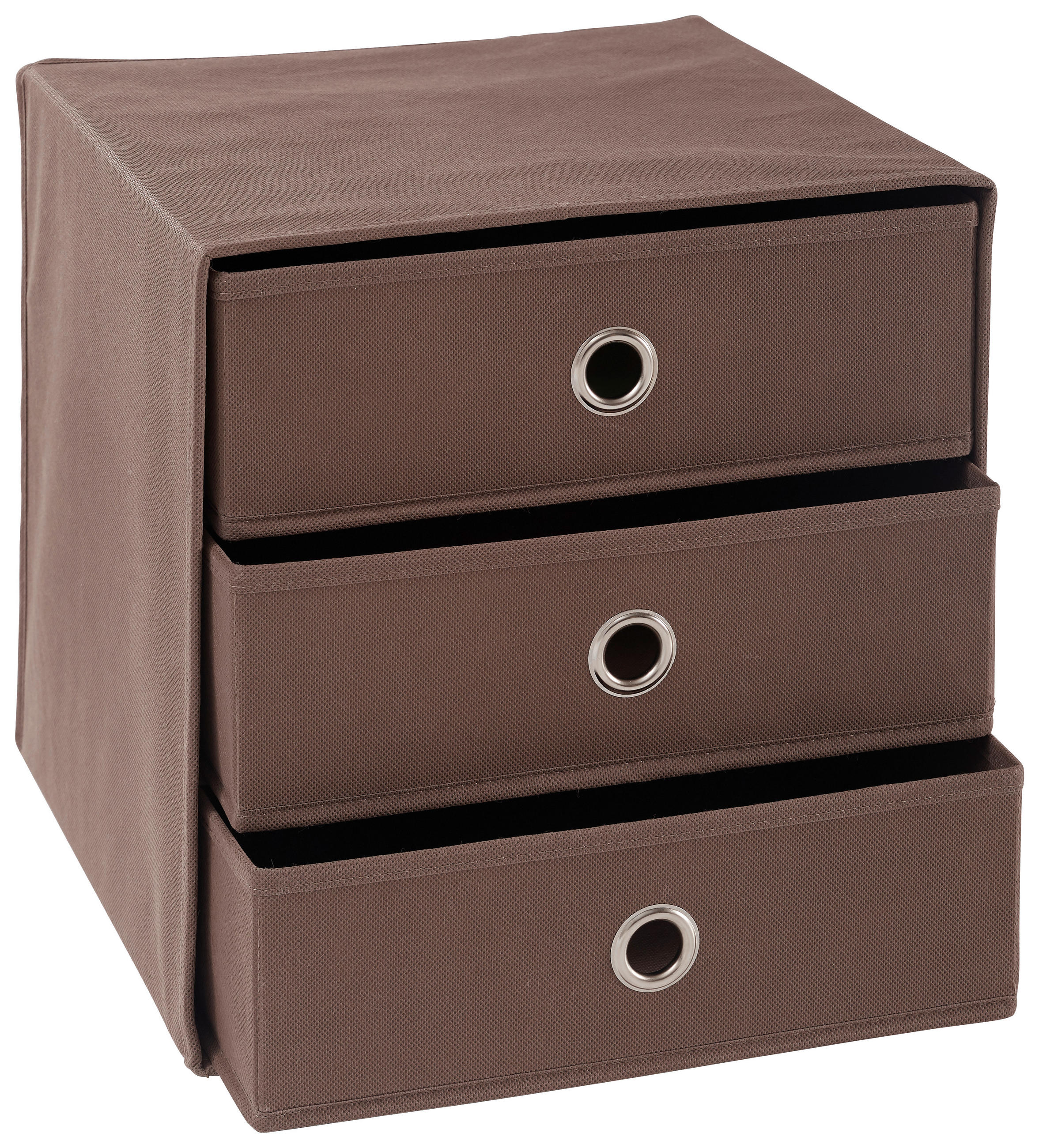 FALTBOX Metall, Textil, Karton Braun, Silberfarben  - Silberfarben/Braun, Design, Karton/Textil (32/32/31,5cm) - Carryhome