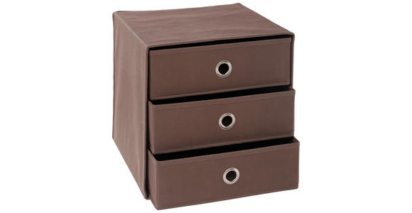 FALTBOX Metall, Textil, Karton Braun, Silberfarben - Silberfarben/Braun, Design, Karton/Textil (32/32/31,5cm) - Carryhome