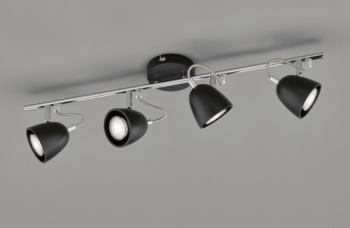 DECKENLEUCHTE Gemma   - Chromfarben/Schwarz, Design, Metall (10/65cm)