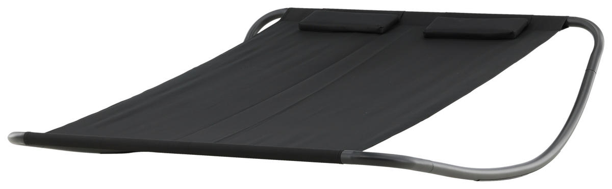 SONNENLIEGE 180/48/200 cm  - Schwarz, KONVENTIONELL, Textil/Metall (180/48/200cm) - Gardenson
