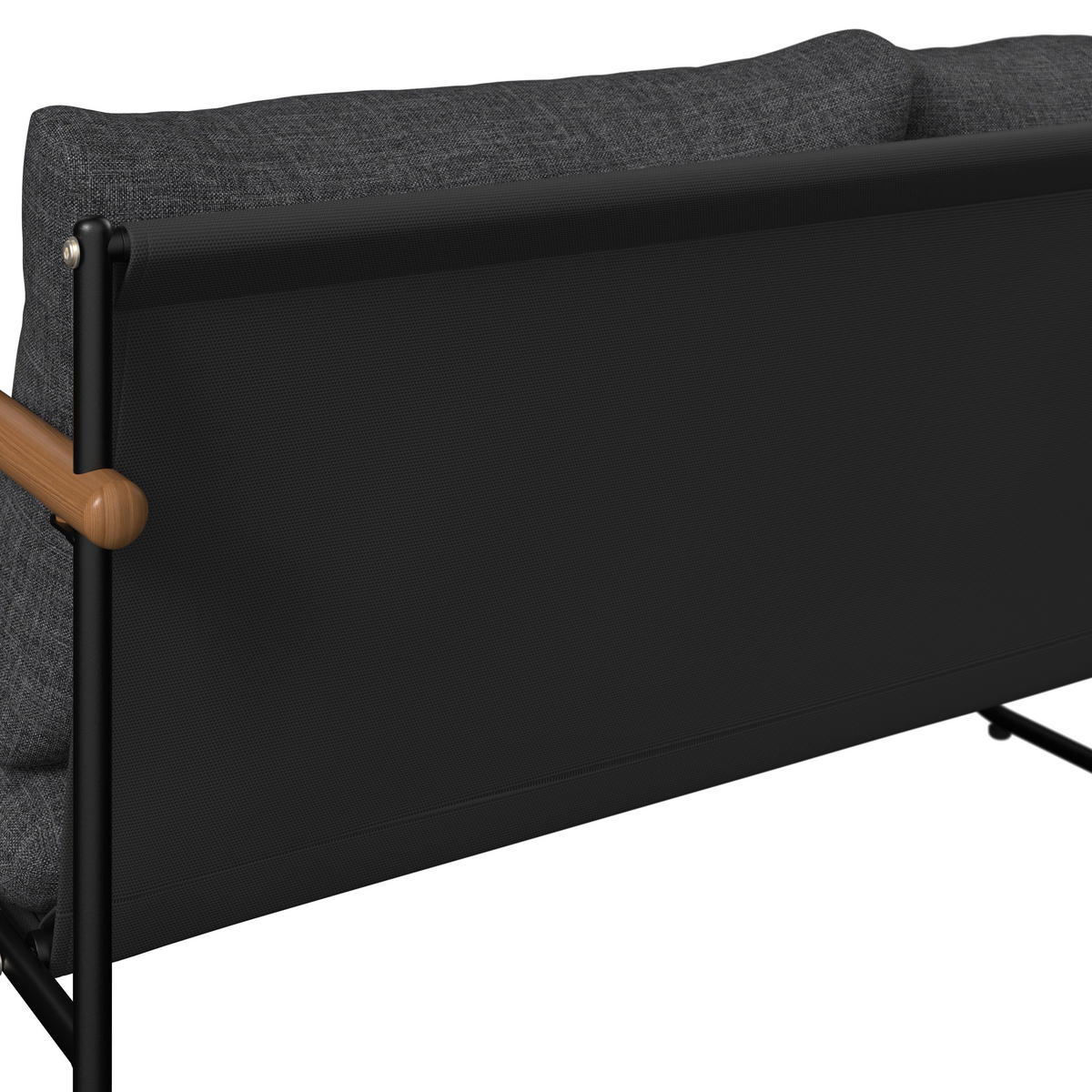 LOUNGEGARNITUR Eisen  - Anthrazit/Schwarz, MODERN, Glas/Textil (125/75/76cm) - Ambia Garden