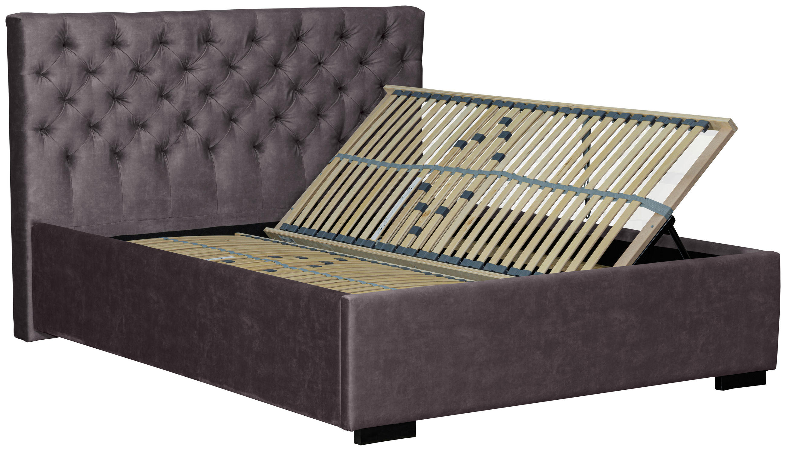 POLSTERBETT 180/200 cm  in Anthrazit  - Anthrazit/Schwarz, Design, Holz/Textil (180/200cm) - Boxxx