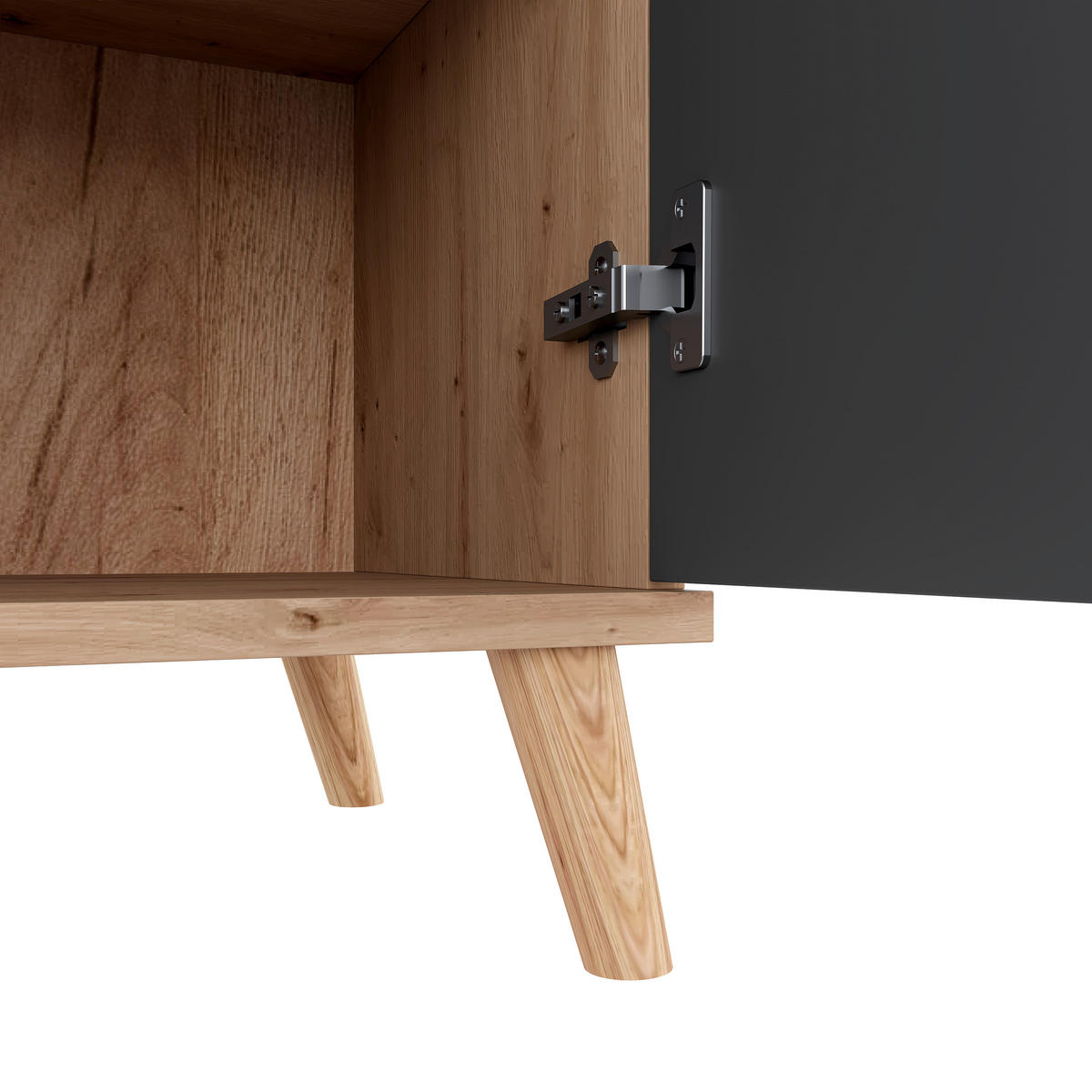 GARDEROBE  in 100/204/40 cm  - Graphitfarben/Eiche Artisan, Design, Glas/Holzwerkstoff (100/204/40cm) - home24