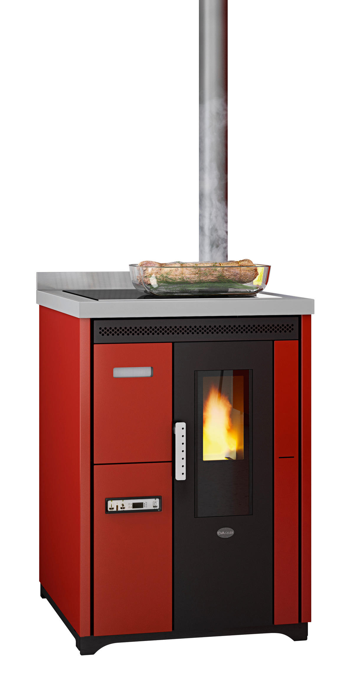 SPIS FÖR FAST BRÄNSLE  - röd, Basics, metall (60/92/62cm)