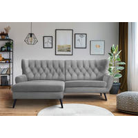 ECKSOFA Grau Webstoff Rücken echt  - Schwarz/Grau, Design, Holz/Textil (165/237cm) - Stylife