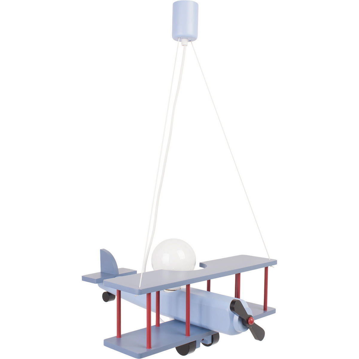 KINDERHÄNGELEUCHTE  42/45/75 cm    - Blau/Rot, KONVENTIONELL, Holz (42/45/75cm)