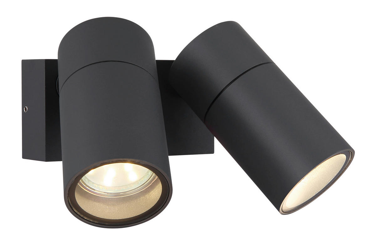 AUßENLEUCHTE 15/10,5/11,8 cm   - Klar/Anthrazit, Design, Glas/Kunststoff (15/10,5/11,8cm) - Globo