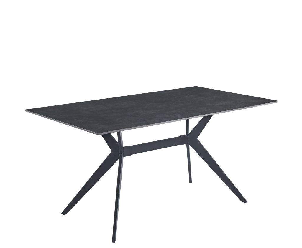 STOL ZA BLAGOVAONICU  siva  metal, keramika      - siva/crna, Basics, metal/keramika (160/76/90cm) - Novel