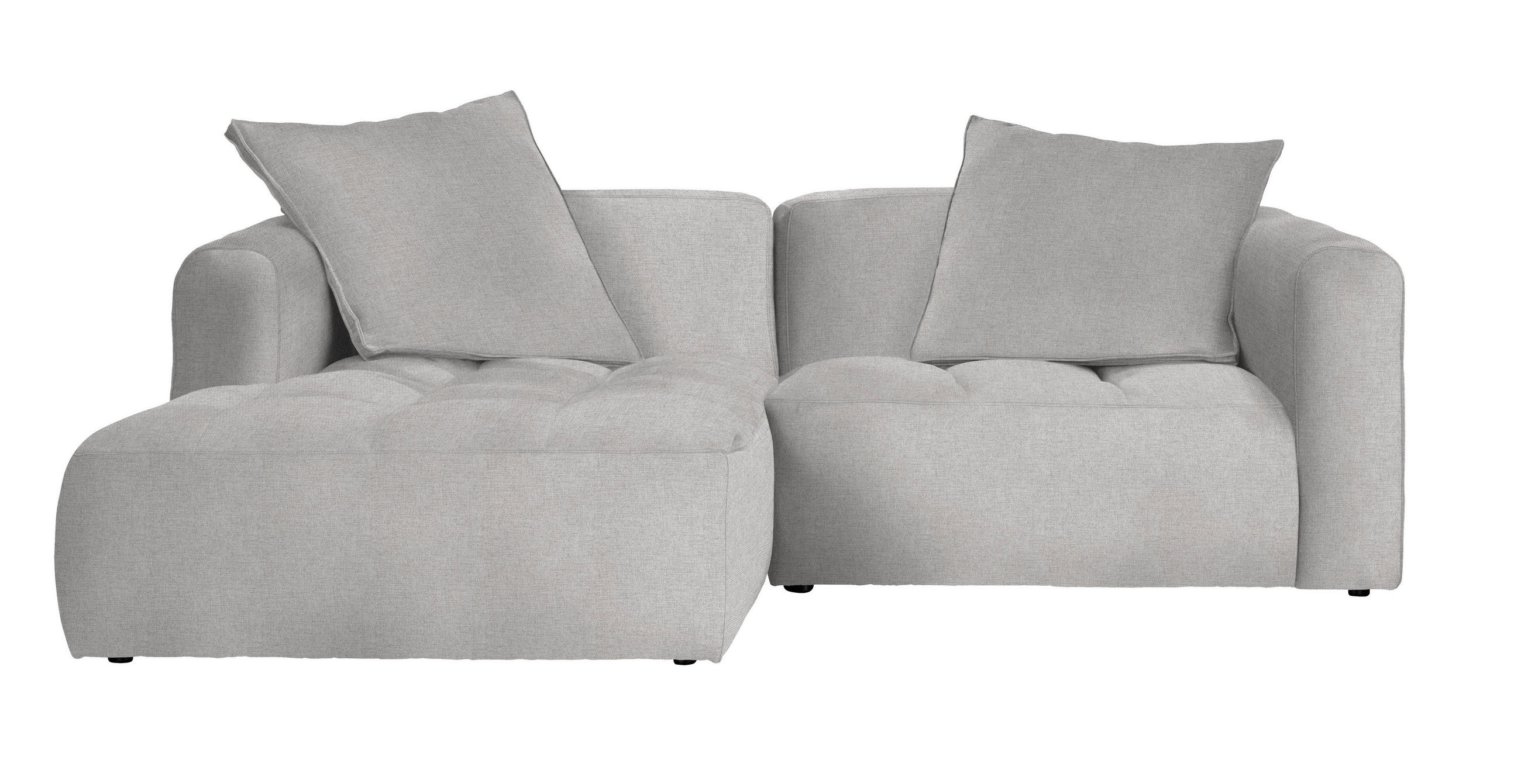 ECKSOFA in Flachgewebe Ecru  - Ecru/Schwarz, Modern, Kunststoff/Textil (173/240cm) - Stylife