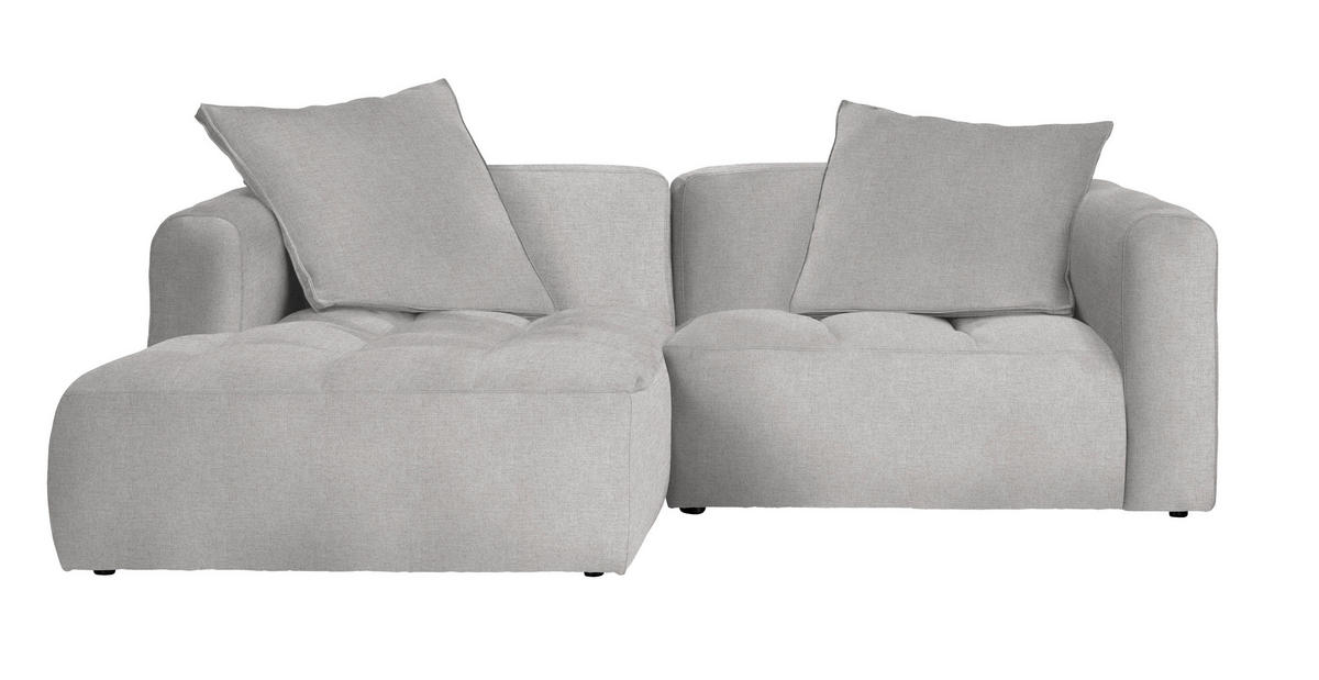ECKSOFA in Flachgewebe Ecru  - Ecru/Schwarz, Modern, Kunststoff/Textil (173/240cm) - Stylife