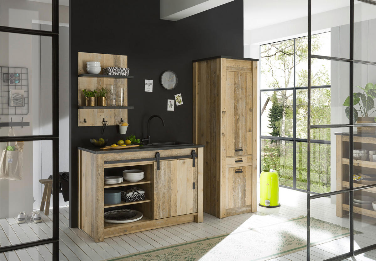 KÜCHENREGAL  - Anthrazit/Naturfarben, Trend, Holzwerkstoff (60/85/22cm) - MID.YOU