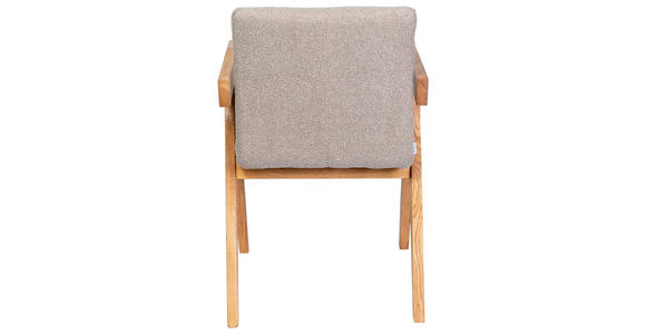 ARMLEHNSTUHL in Holz, Textil Grau  - Eichefarben/Grau, KONVENTIONELL, Holz/Textil (53,5/83/62cm) - Linea Natura