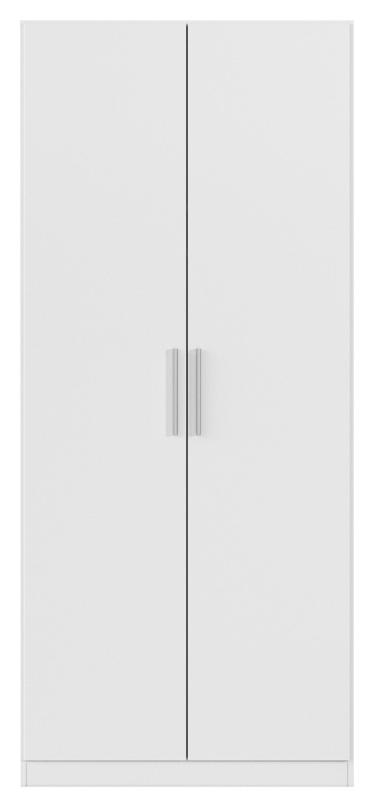 DREHTÜRENSCHRANK 91/210/54 cm,  in Weiß, 2-türig  - Alufarben/Weiß, KONVENTIONELL, Holzwerkstoff/Kunststoff (91/210/54cm) - home24