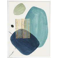 KUNSTDRUCK  - Blau/Weiss, Basics, Papier (30/1,5/40cm) - Monee