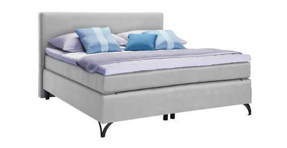 BOXSPRINGBETT 120/200 cm  in Hellgrau  - Hellgrau/Schwarz, KONVENTIONELL, Textil/Metall (120/200cm) - Esposa