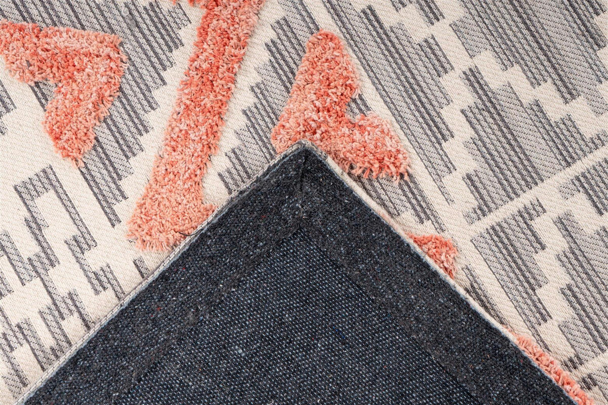 FLATVÄVD MATTA 200/290 cm  - grå/korall, Design, textil (200/290cm) - Novel