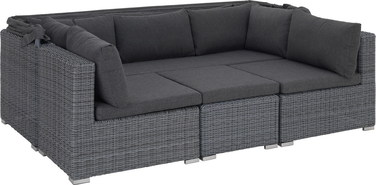 LOUNGE GARNITÚRA   228/70/84 cm  - szürke, Romantik / Landhaus, műanyag/textil (228/70/84cm) - Ambia Garden