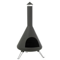 FEUERSTELLE  - Schwarz, Basics, Metall (59/59/128cm) - Ambia Home