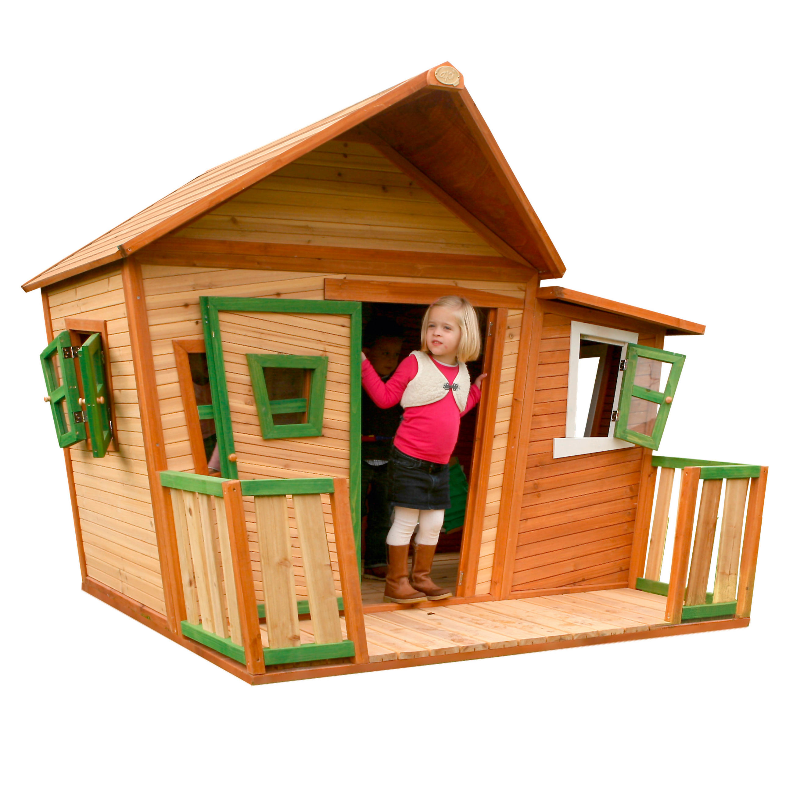 LEKHUS 220/174/193 cm SPIELHAUS LISA  - vit/grön, Basics, trä (220/174/193cm)