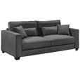 SCHLAFSOFA Mikrovelours Anthrazit  - Anthrazit/Schwarz, Design, Kunststoff/Textil (232/92/115cm) - Carryhome