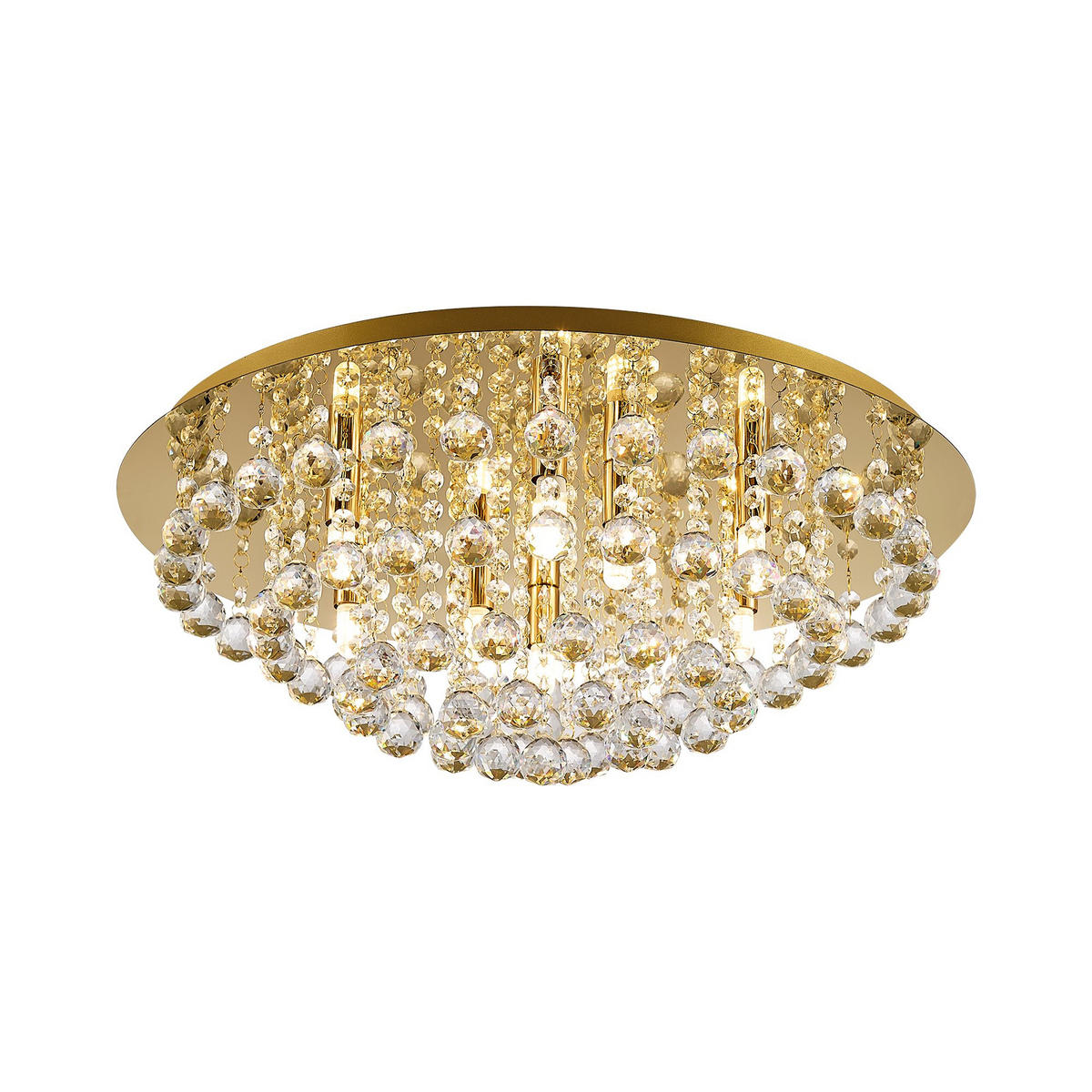 DECKENLEUCHTE Eastbourne 55/22 cm   - Goldfarben, KONVENTIONELL, Glas/Metall (55/22cm) - Novel