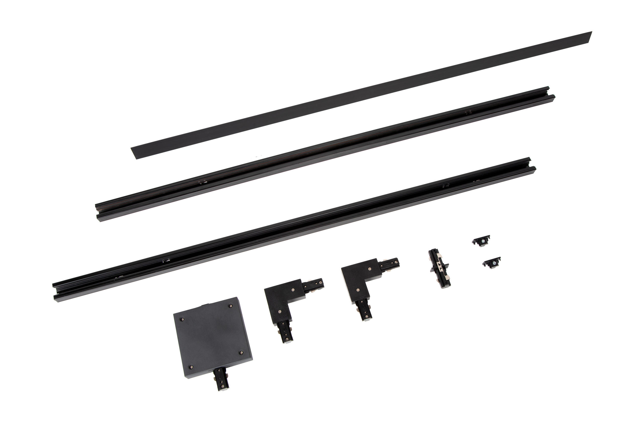 SCHIENENSYSTEM Track 200/16.5/7.5 cm  - Schwarz, Design, Metall (200/16.5/7.5cm) - Lucide