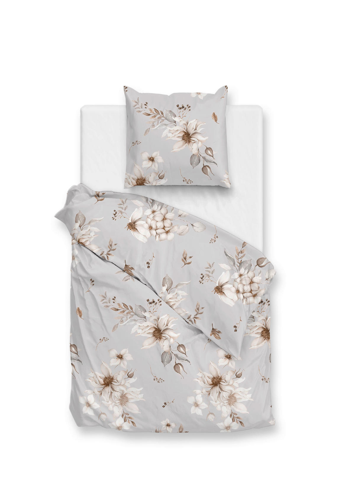 BETTWÄSCHE Elara Flanell 155/220 cm  - Grau, Basics, Textil (155/220cm)